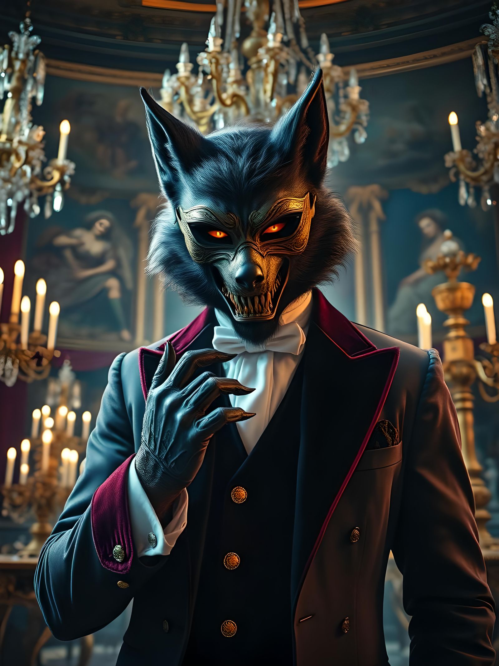 Werewolves at a victorian ball..  by @synthesized dreams