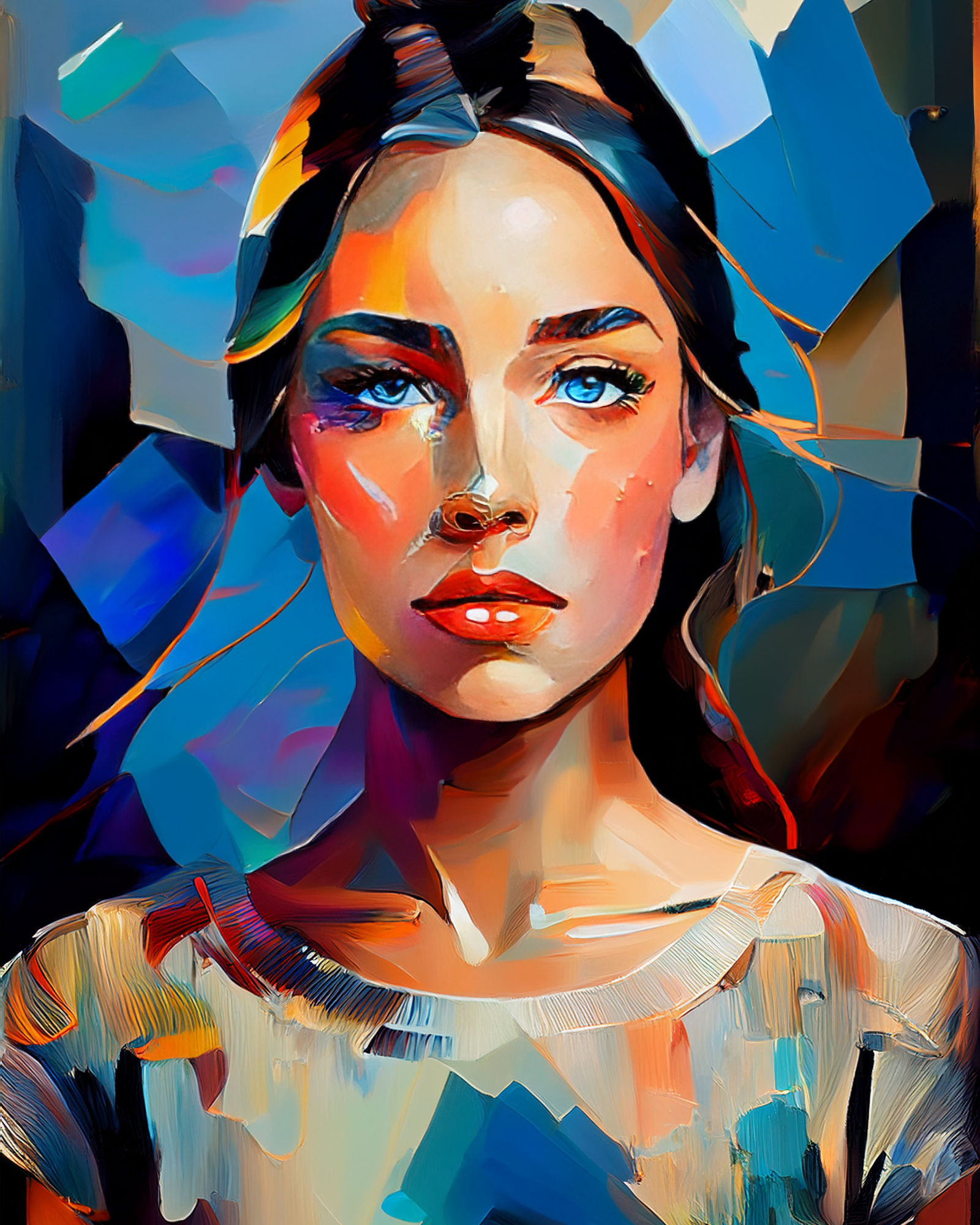 A hyperrealistic, large-scale portrait