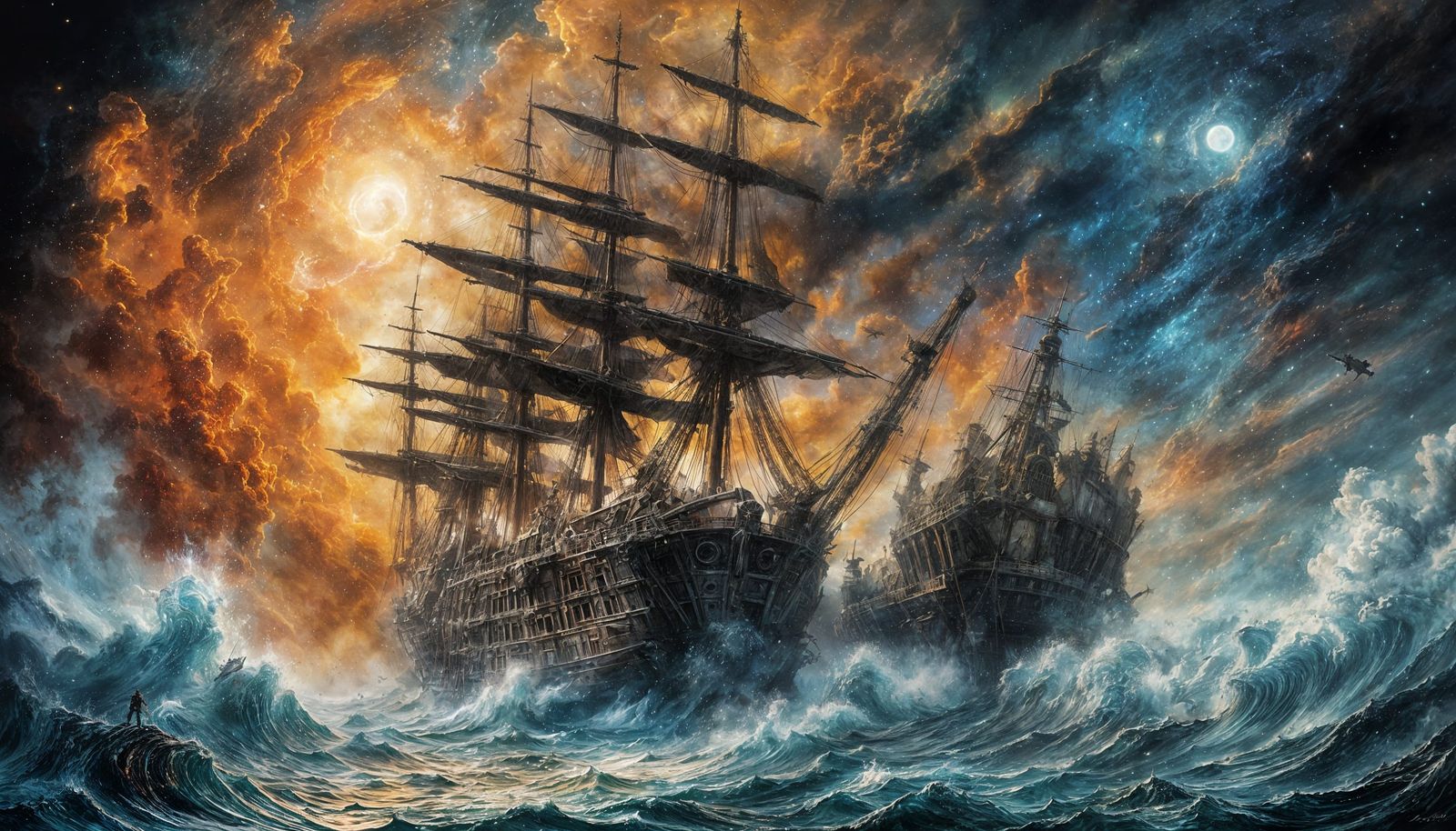 Boarding between two galleons  by @Gothic Vampire Poetry