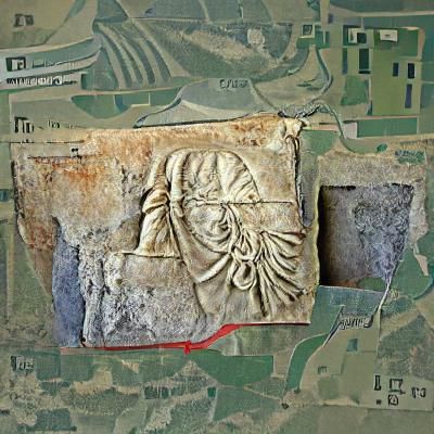 Bas-relief found in an ancient Roman ruin