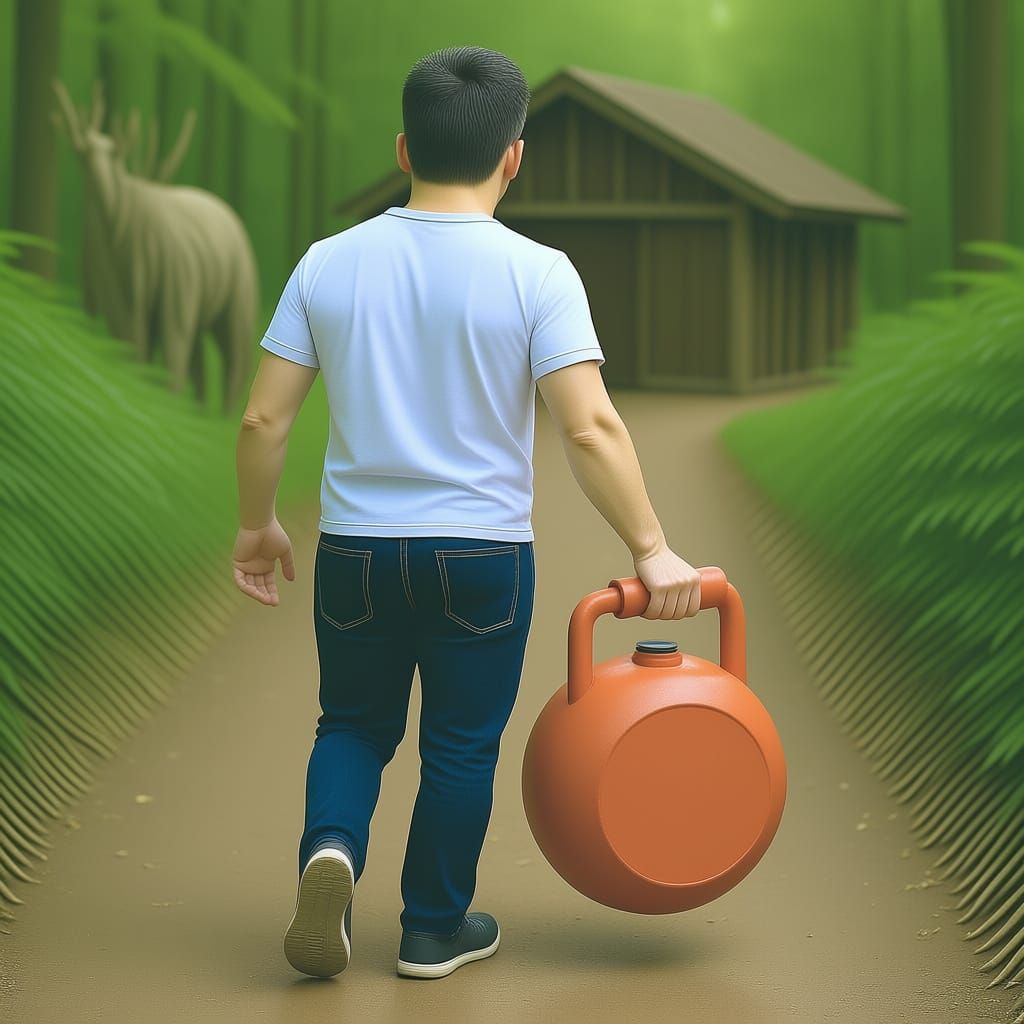 Create an image of a middle aged man who is average height and has a light beard please