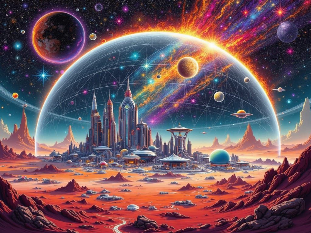 Futuristic City on Mars  by @Cj