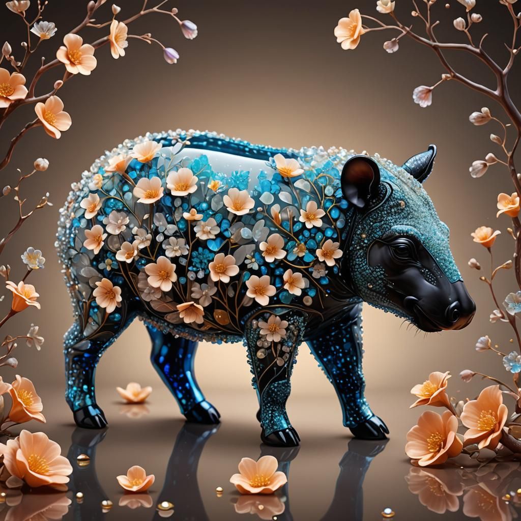 Glass sculpture tapir