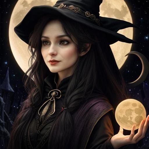 Magical Gothic Night Featuring Wizard, Vampire and Cat