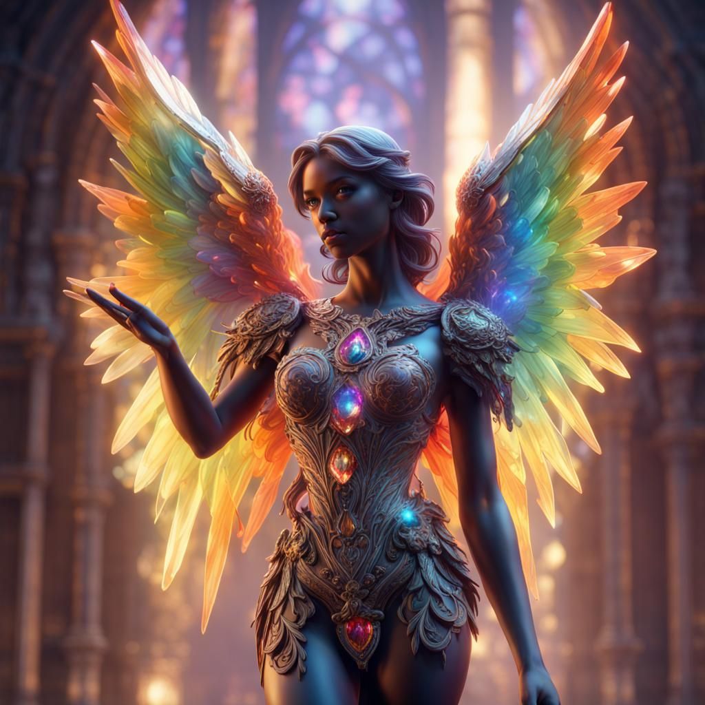 A multi-colored crystal angel. 4