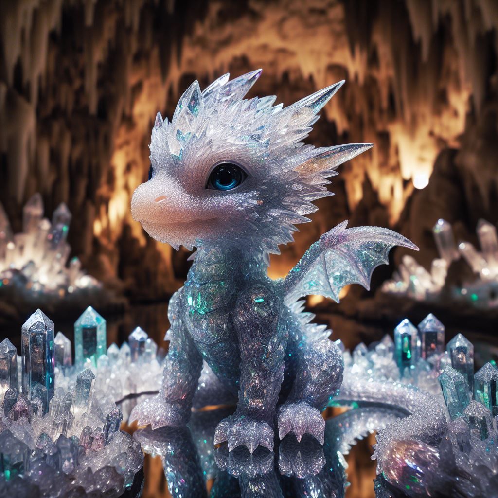 Cute crystal baby dragon