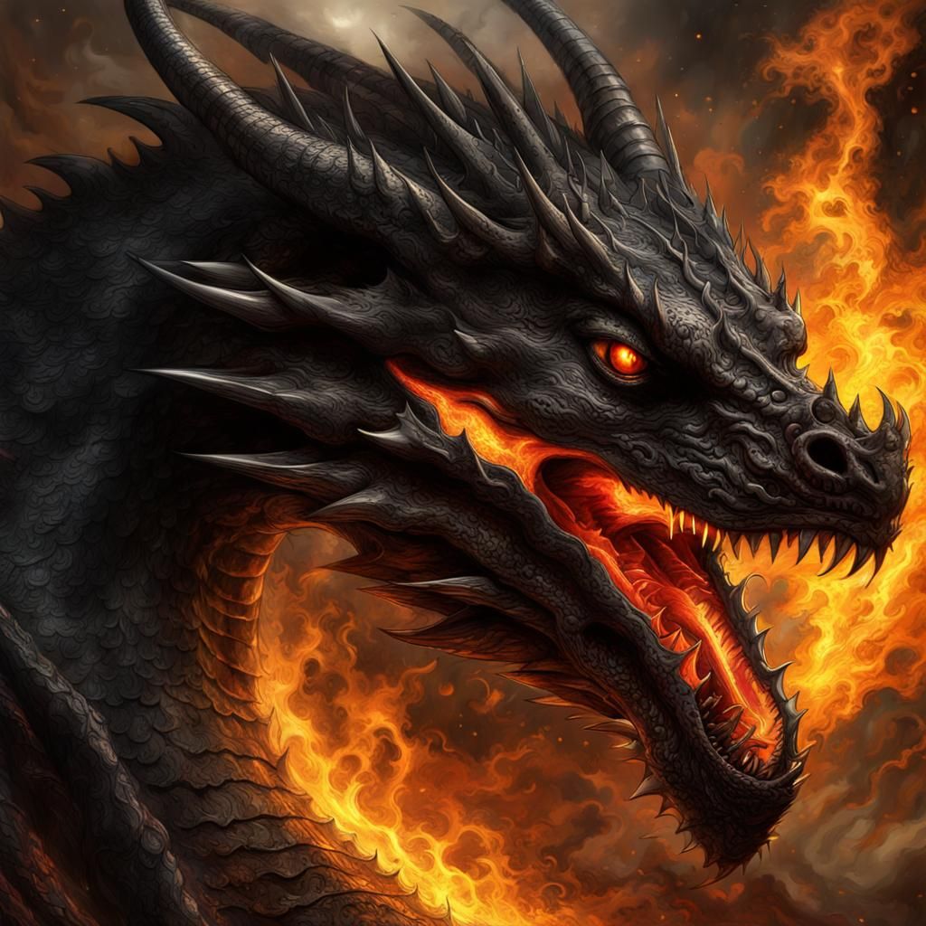 Dark fierce Dragon  by @undefined