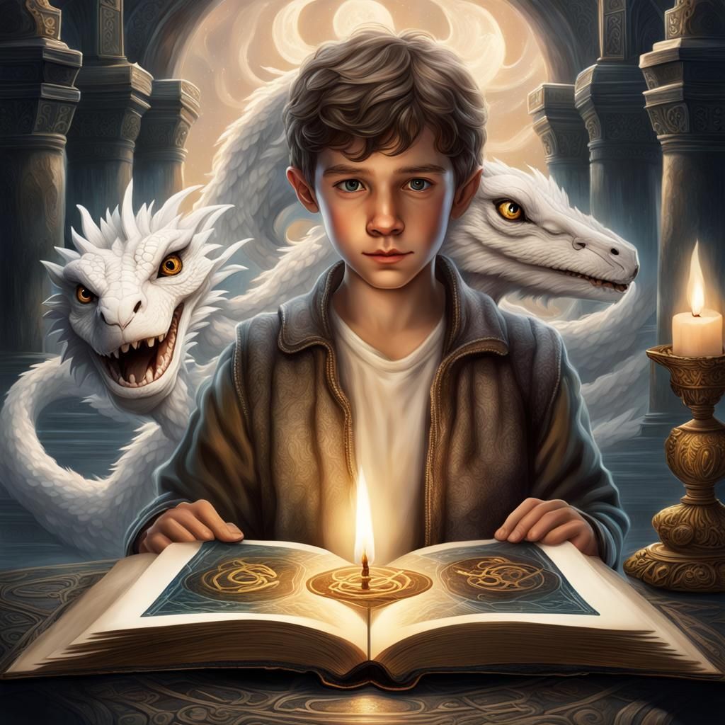 Books: young Bastian from the Neverending Story  by @Hartmut