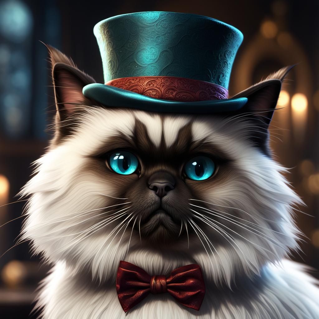 a realistic Himalayan cat cute and adorable with a little to...