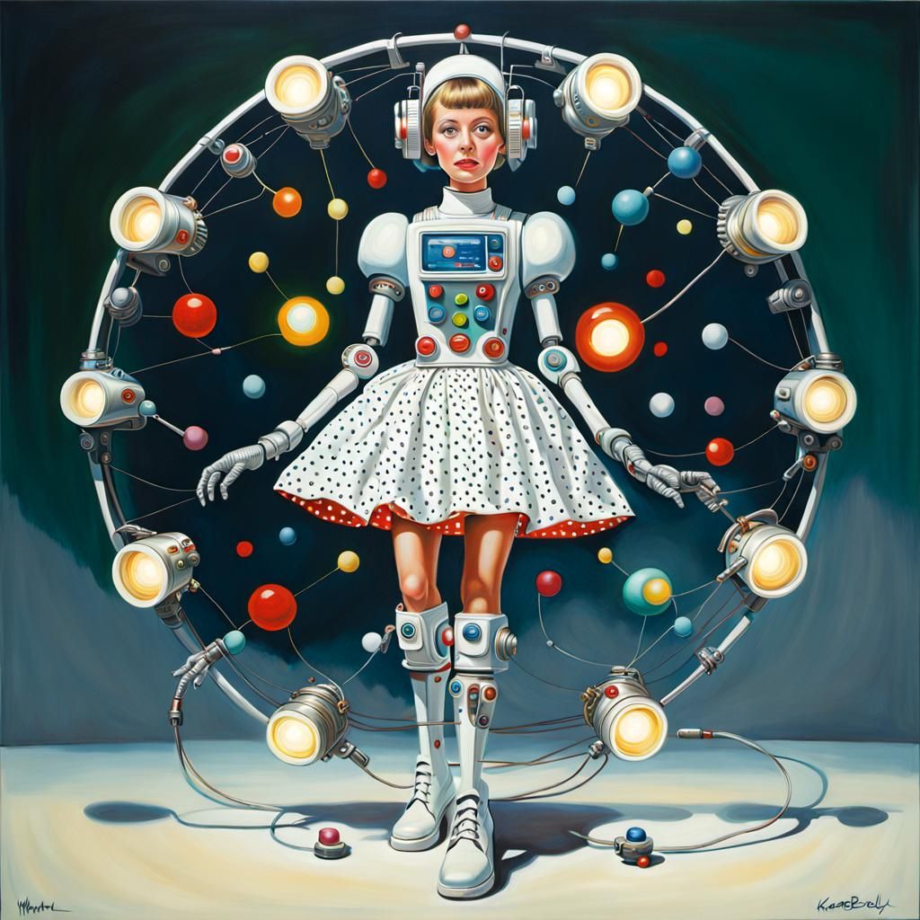 Cyborg robot woman