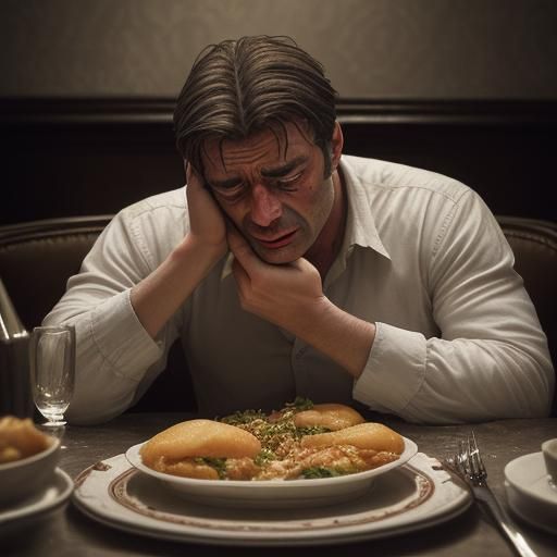 A Frenchman cries in disappointment as he is served a plate ...
