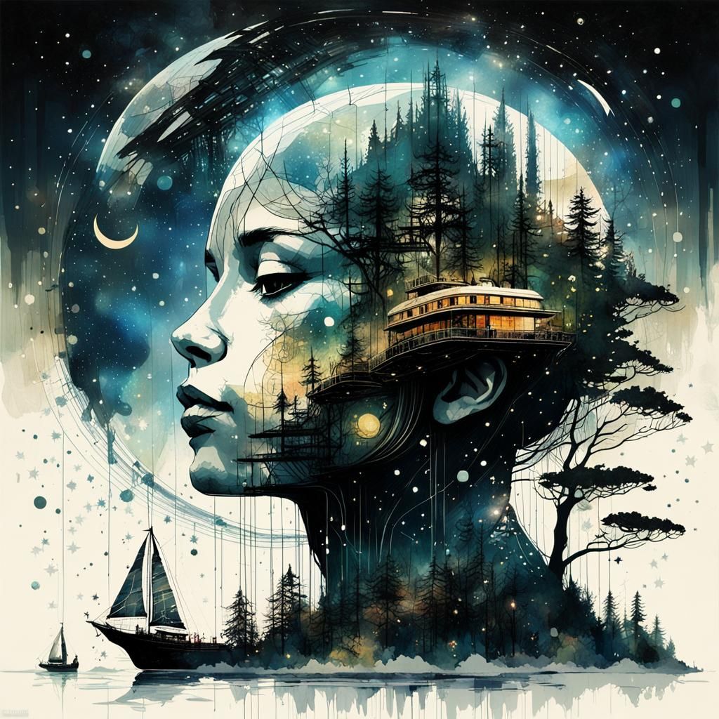 By Paul Lovering and Mattias Adolfsson and Russ Mills and Victo Ngai and Alexander Jansson:: Double exposure, ...  by @GRAZYNA-BARBARA