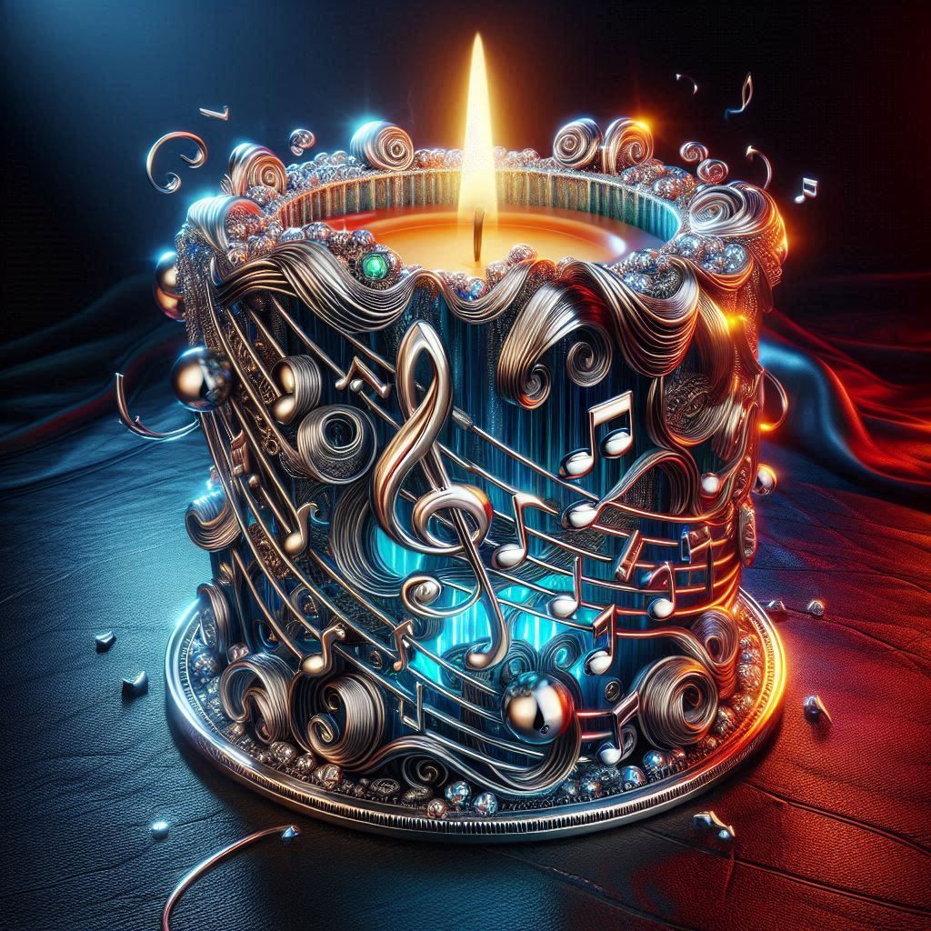 Candles Decorated with Musical Notes 2