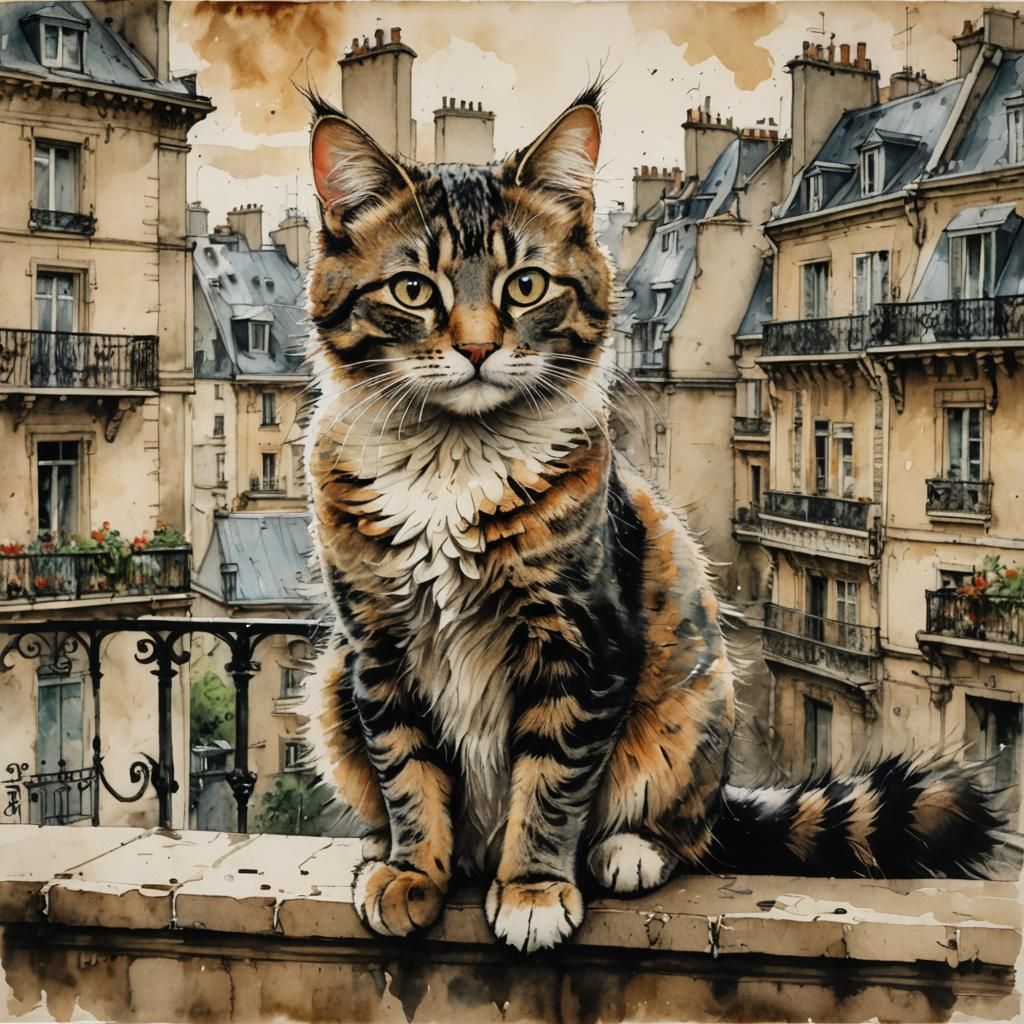 The cat in Paris  by @Exnir26