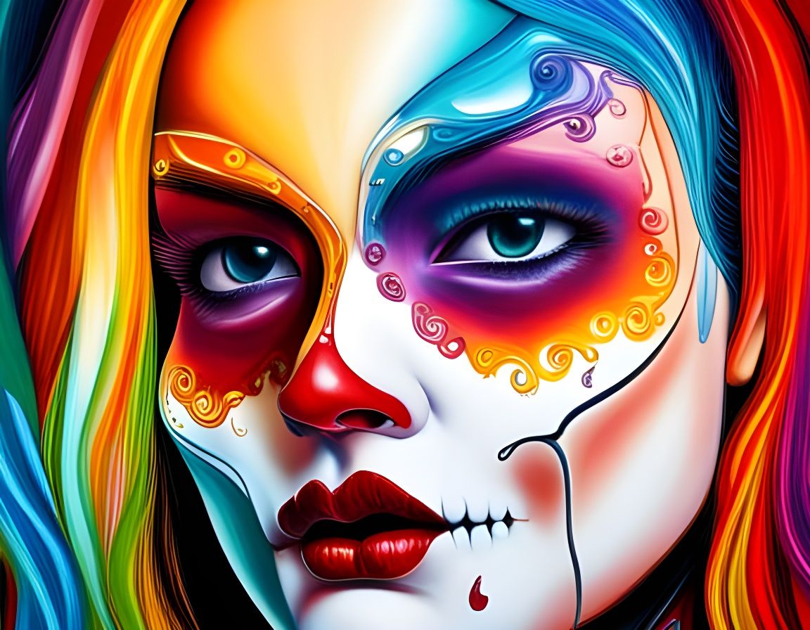 Sugar Skull Clown Girl  by @E_Williams