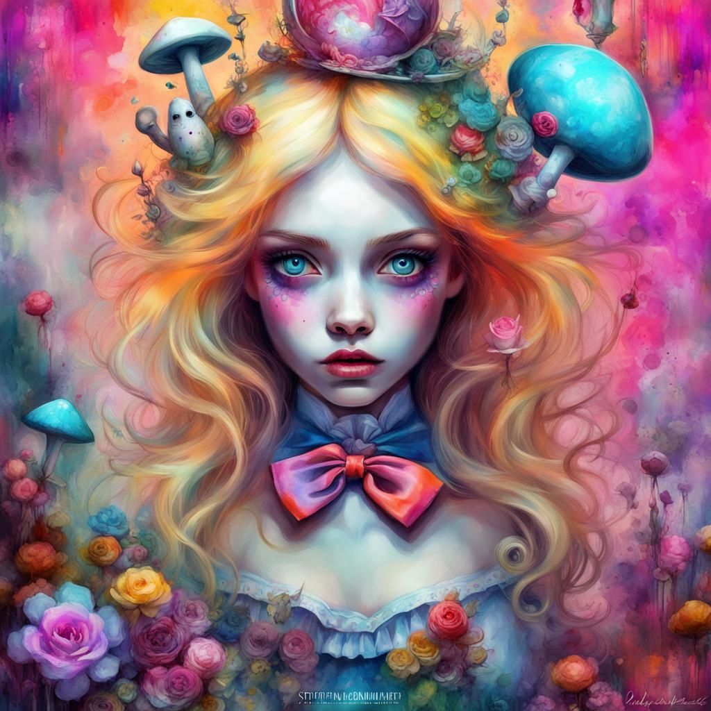 Psychedelic Alice - AI Generated Artwork - NightCafe Creator