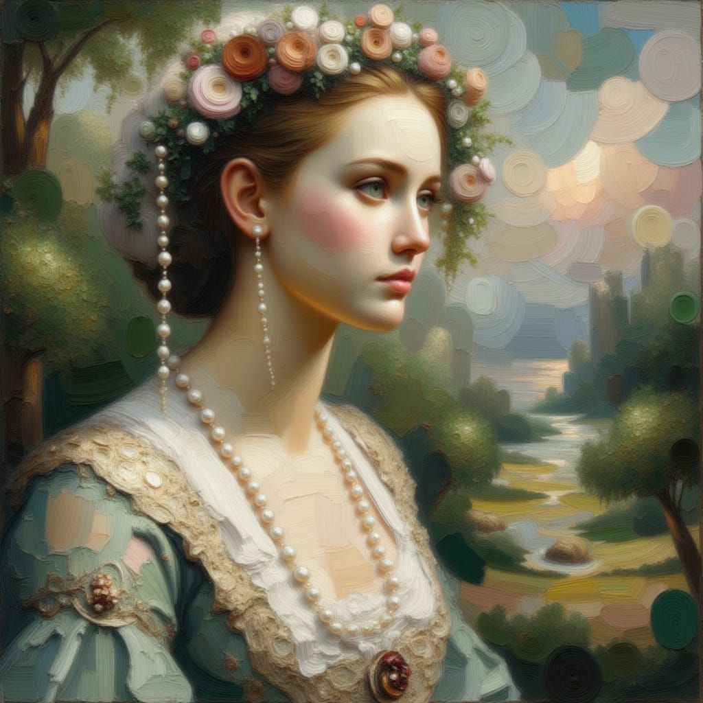 <lora:kak-ImpastoLush:1.0>Impasto, Beautiful woman, Victorian.