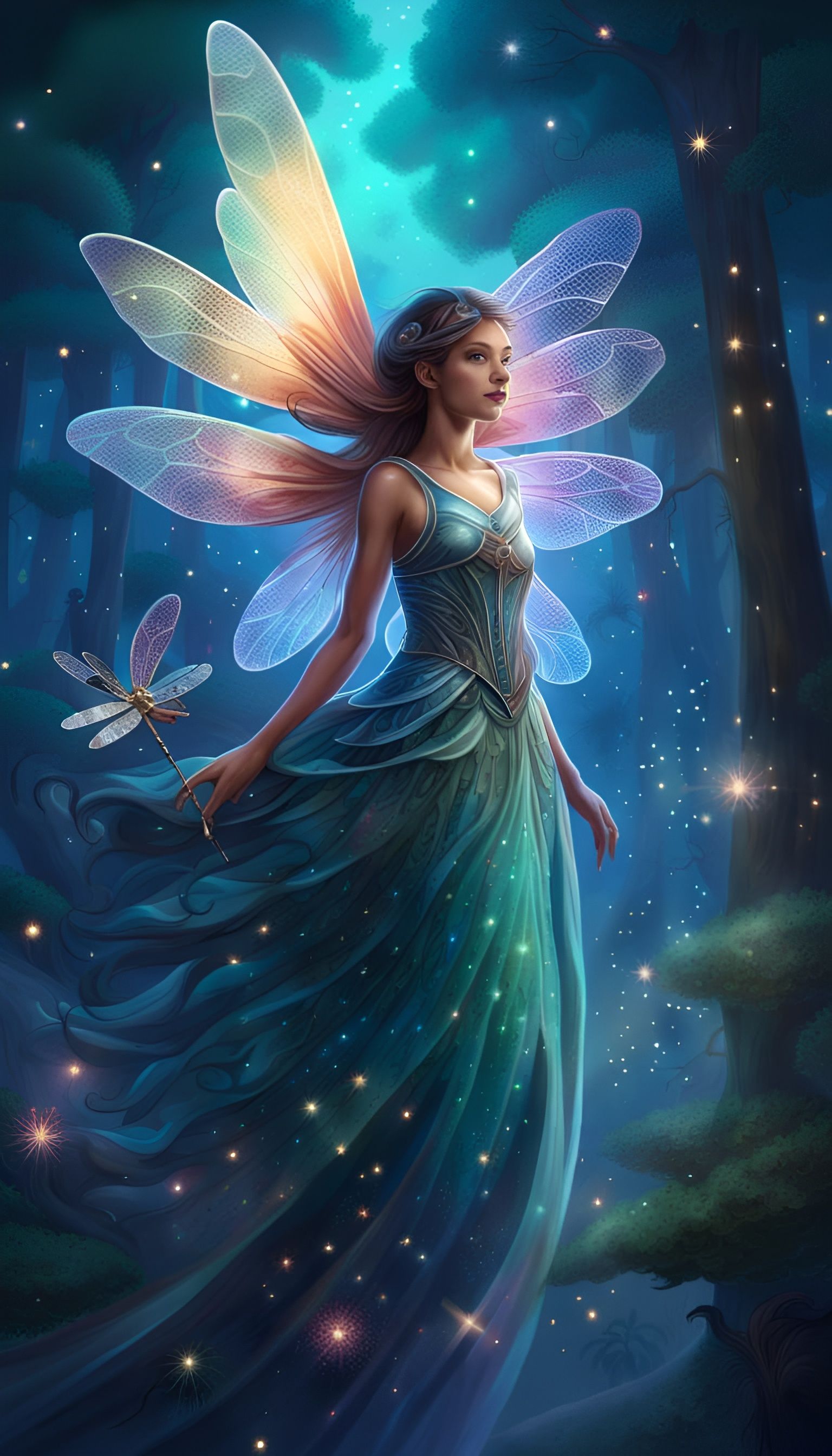 The dragonflies fairy - AI Generated Artwork - NightCafe Creator