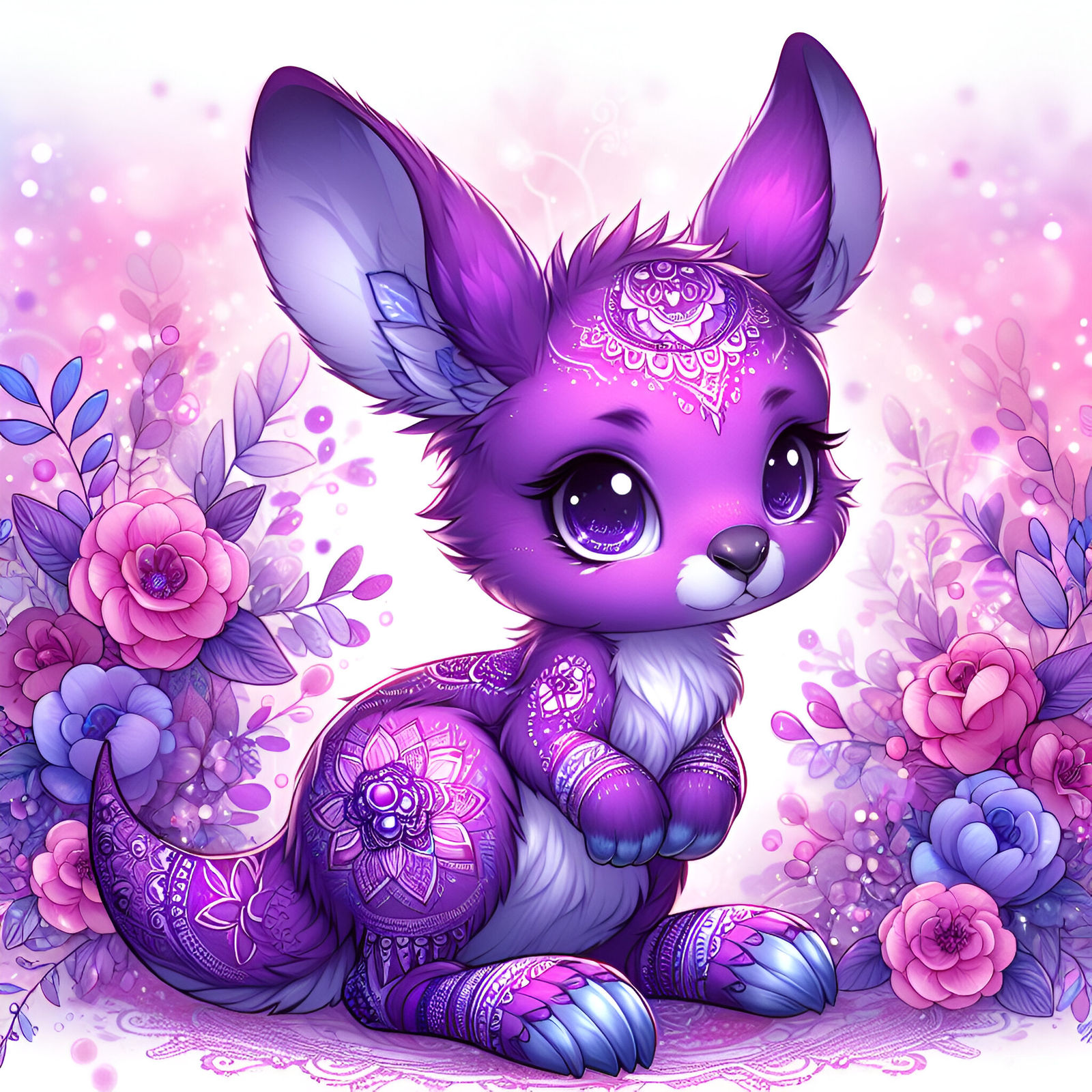 Cute purple baby animals
