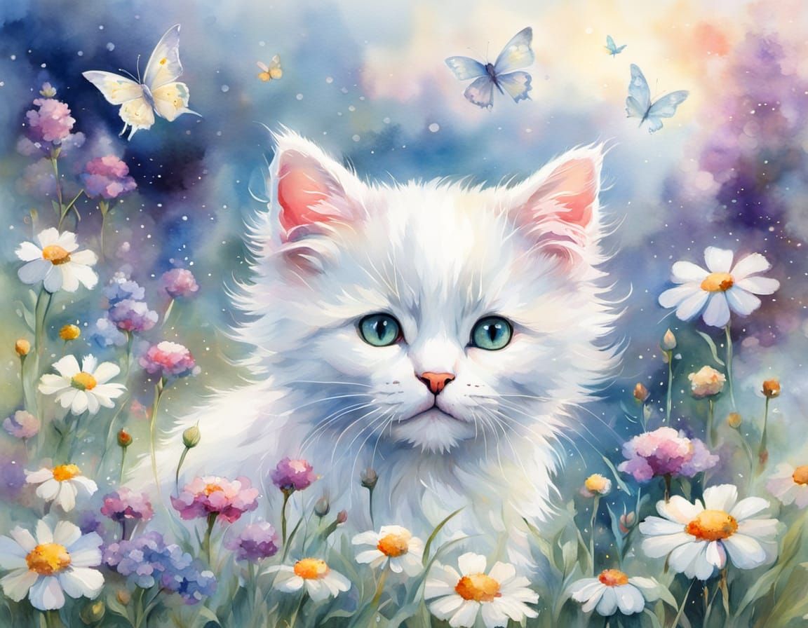 White kitten 2  by @Ladmilla