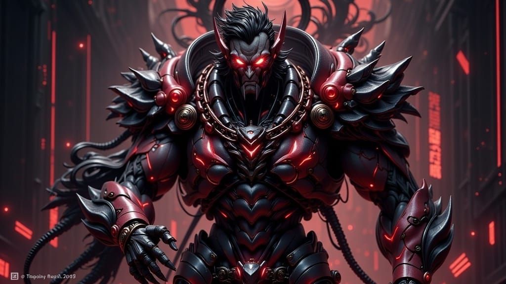 <lora:Cyborg-Galor:1.0> <lora:Dark Steel:1.0> 6'5 muscular m...