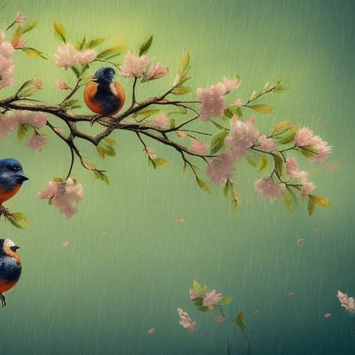 Many cute, fluffy, song birds