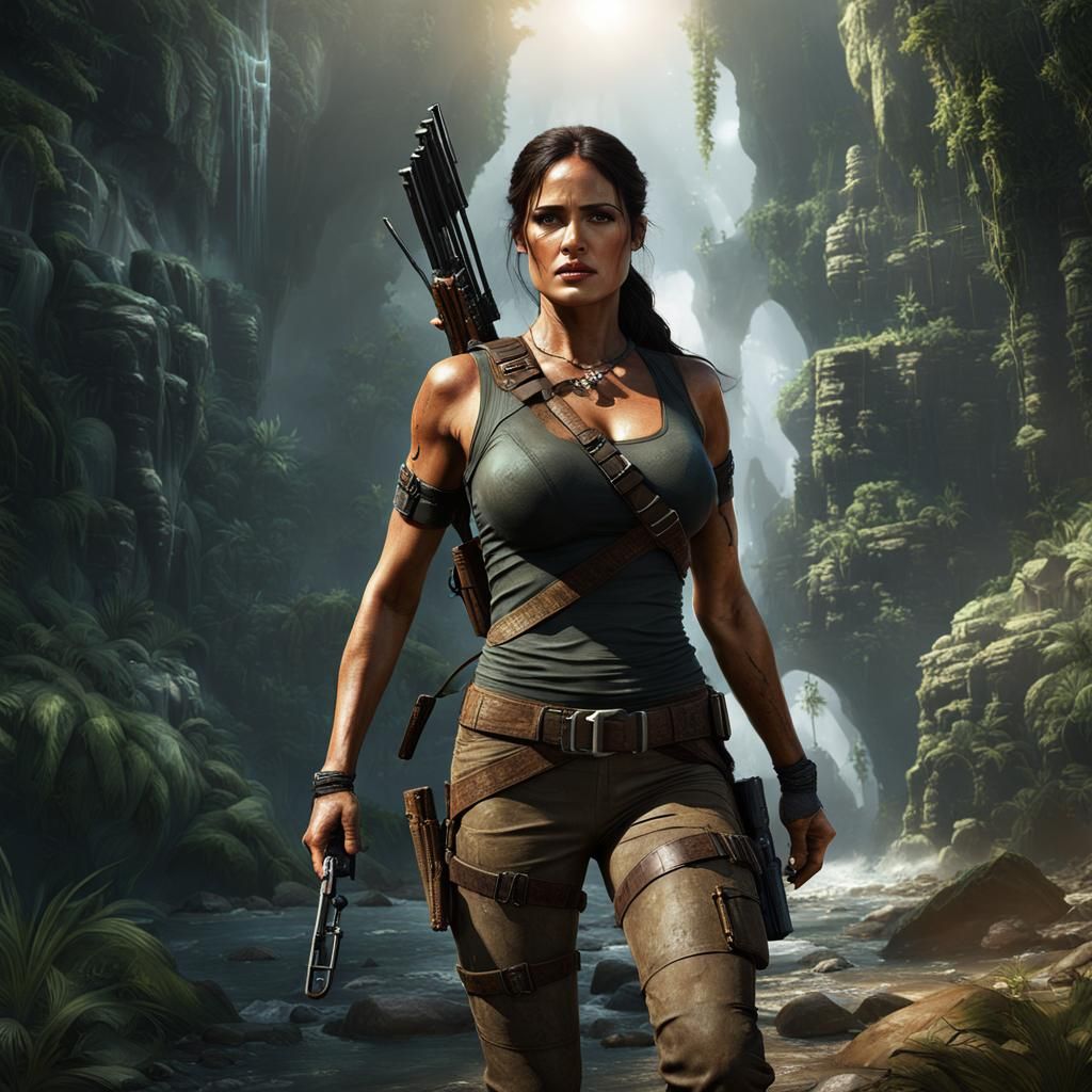 Salma Hayek as Lara Croft: Tomb Raider (series) - AI Generated Artwork ...