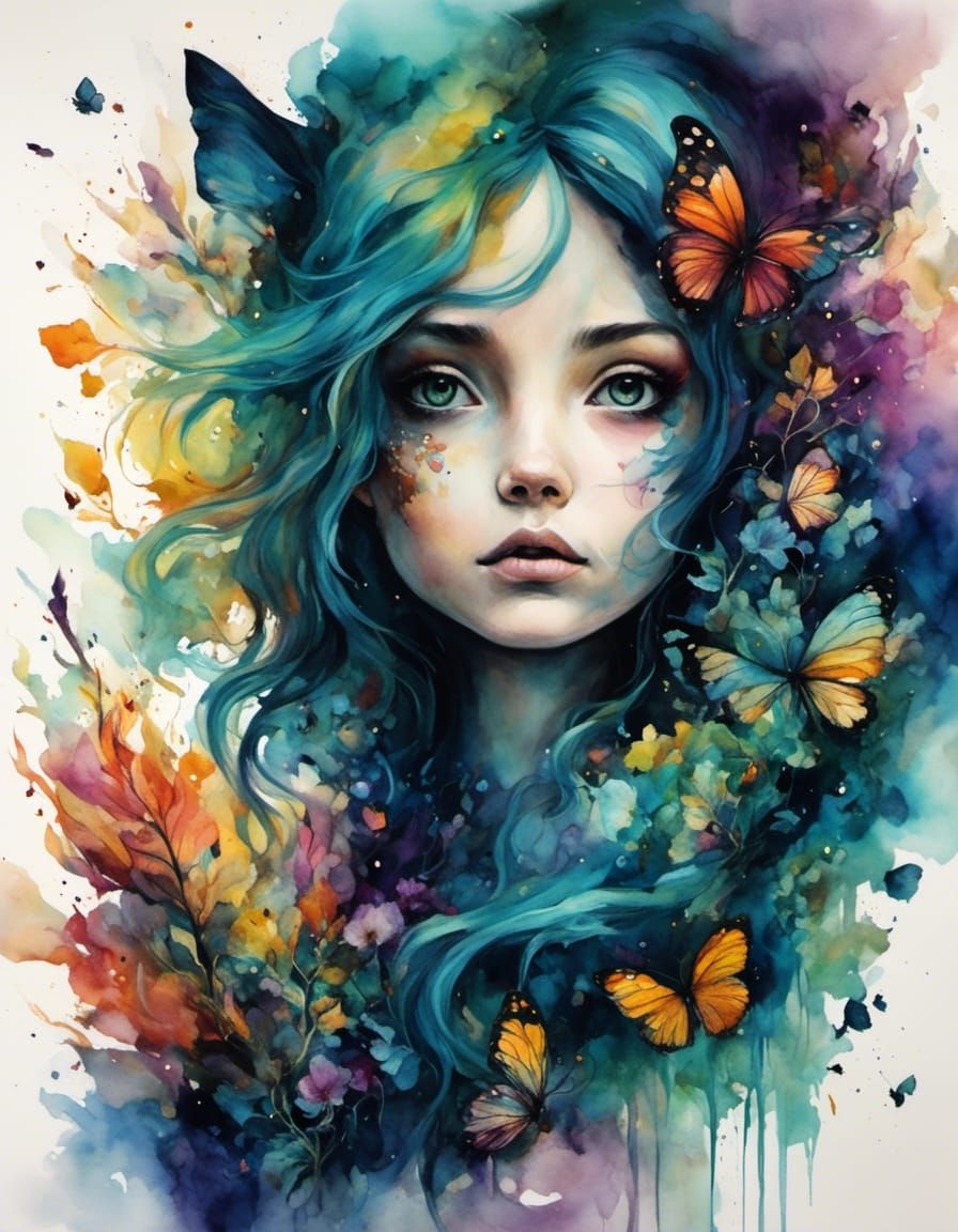  <lora:DarkSurreal:1.0> Alcohol Ink Style