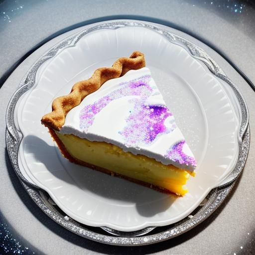 closeup, single isolated slice of pie with white translucent...