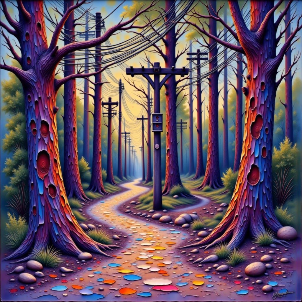 Ordinary Utility Pole in Gentle Haze