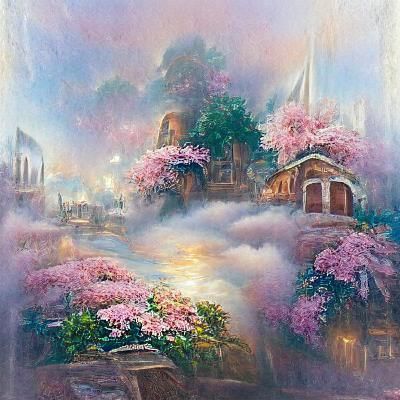 Ethereal Fantasy Landscape in Luminist Style