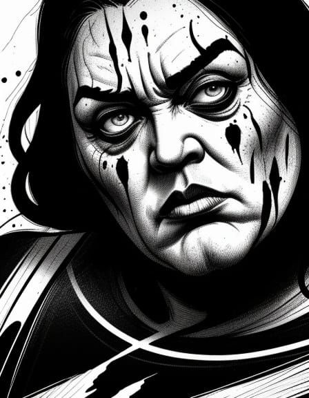 Surreal Comic Art Masterpiece in Heavy Ink Lines and Moody C...