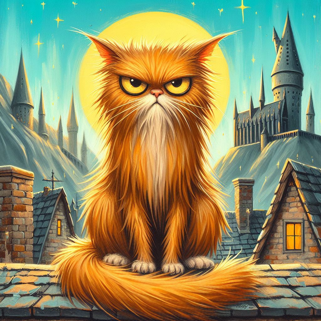 Crookshanks Cartoon Painting