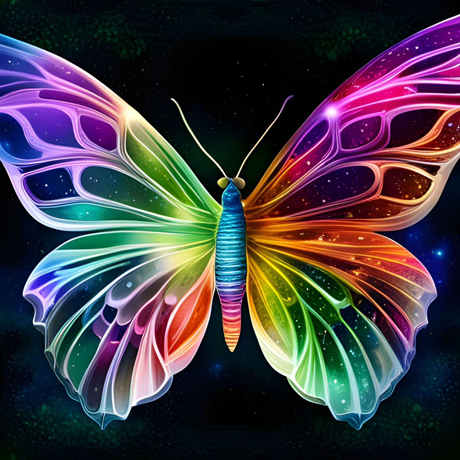 Exquisite Rainbow Butterfly   by @Kim