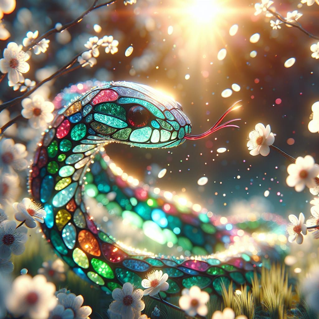 stained glass snake  by @Dahut