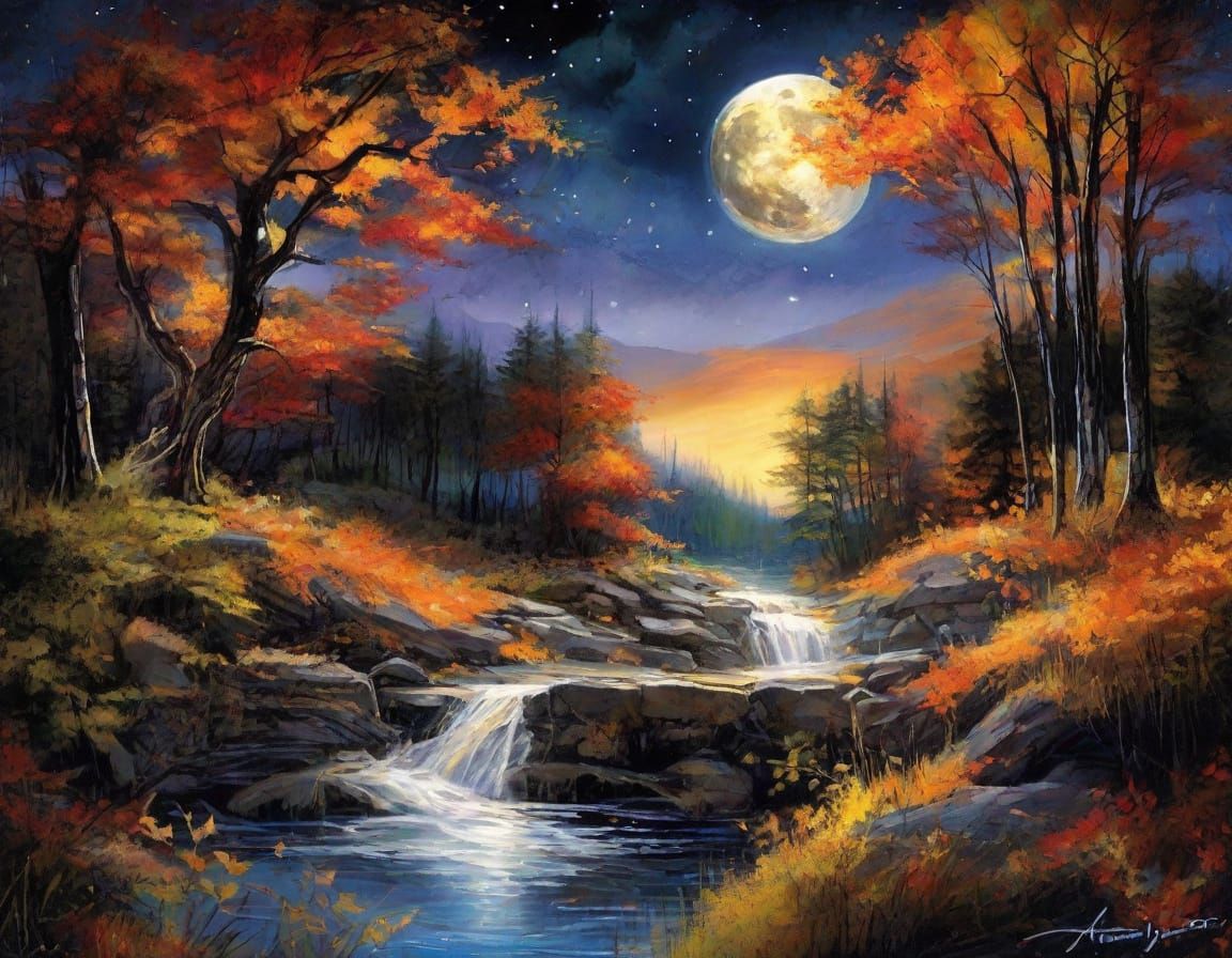 Nature's Serene Masterpiece ~ Oil Painting  by @Dryheat