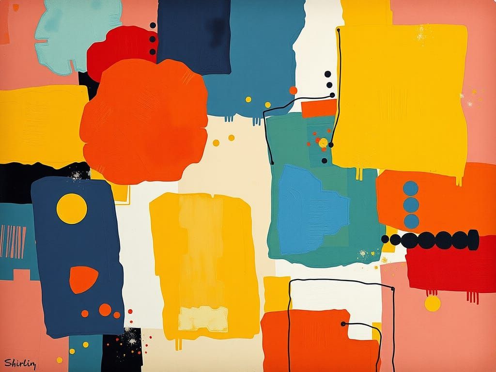 Abstract Art with Complementary Colors and Fine Details