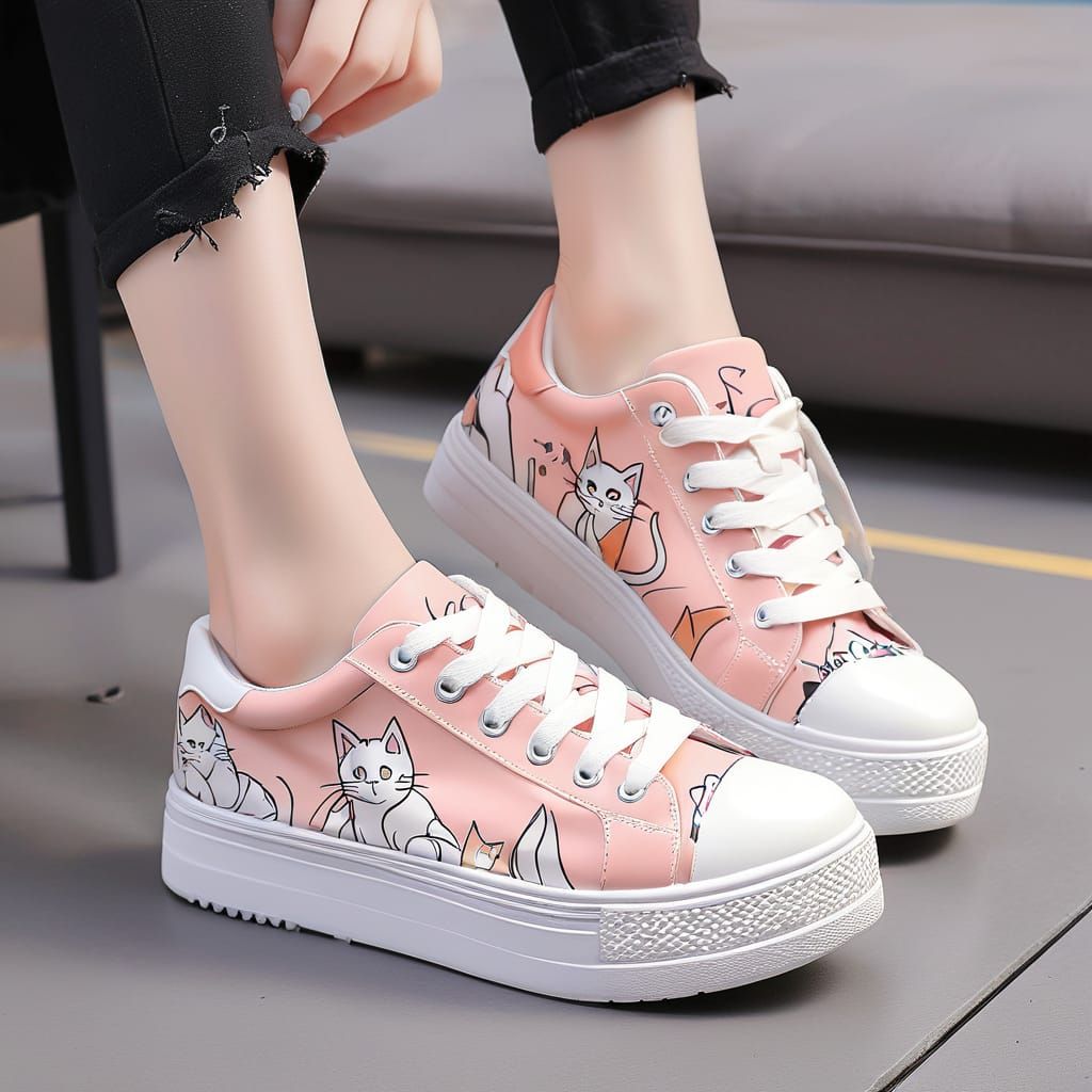 Cat themed sneakers