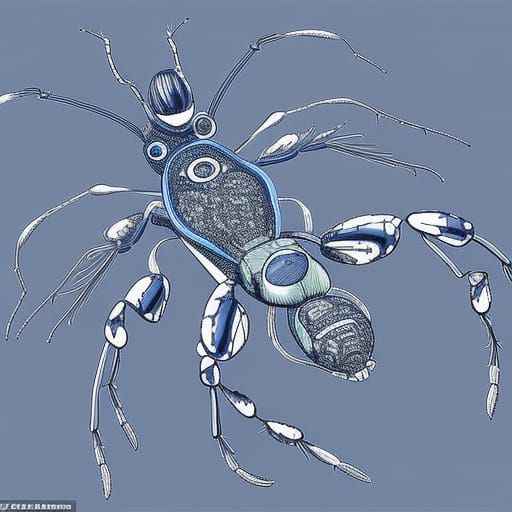 Biological blueprint of an futuristic insect