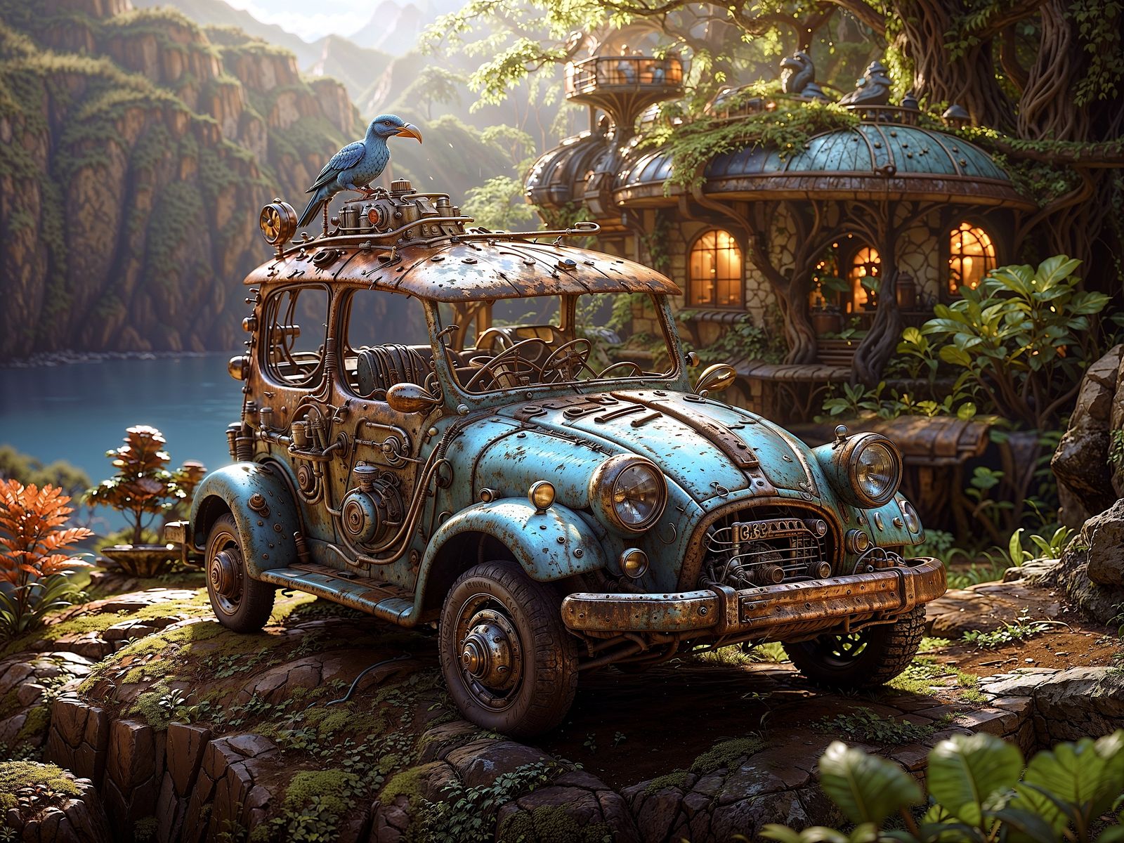 My steampunk car near my house - Oldies Goldies #67