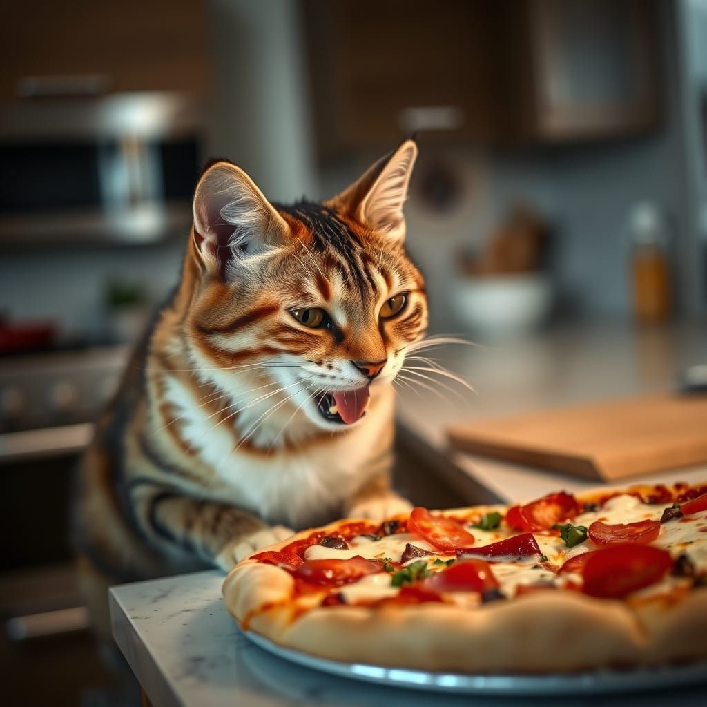 Unattended Pizza = Cat’s Pizza  by @Trebol