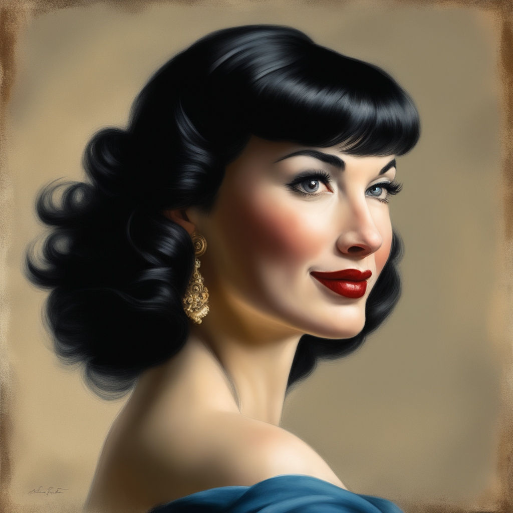Oil Portrait Inspired by Bettie Page