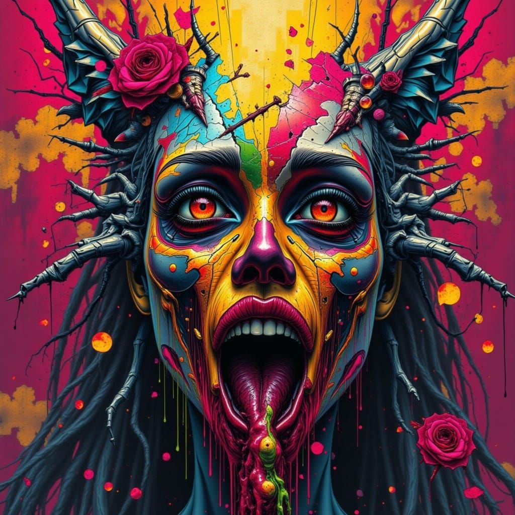  <lora:Kaotix:1.0> Rose Bleeding Rainbow fluid