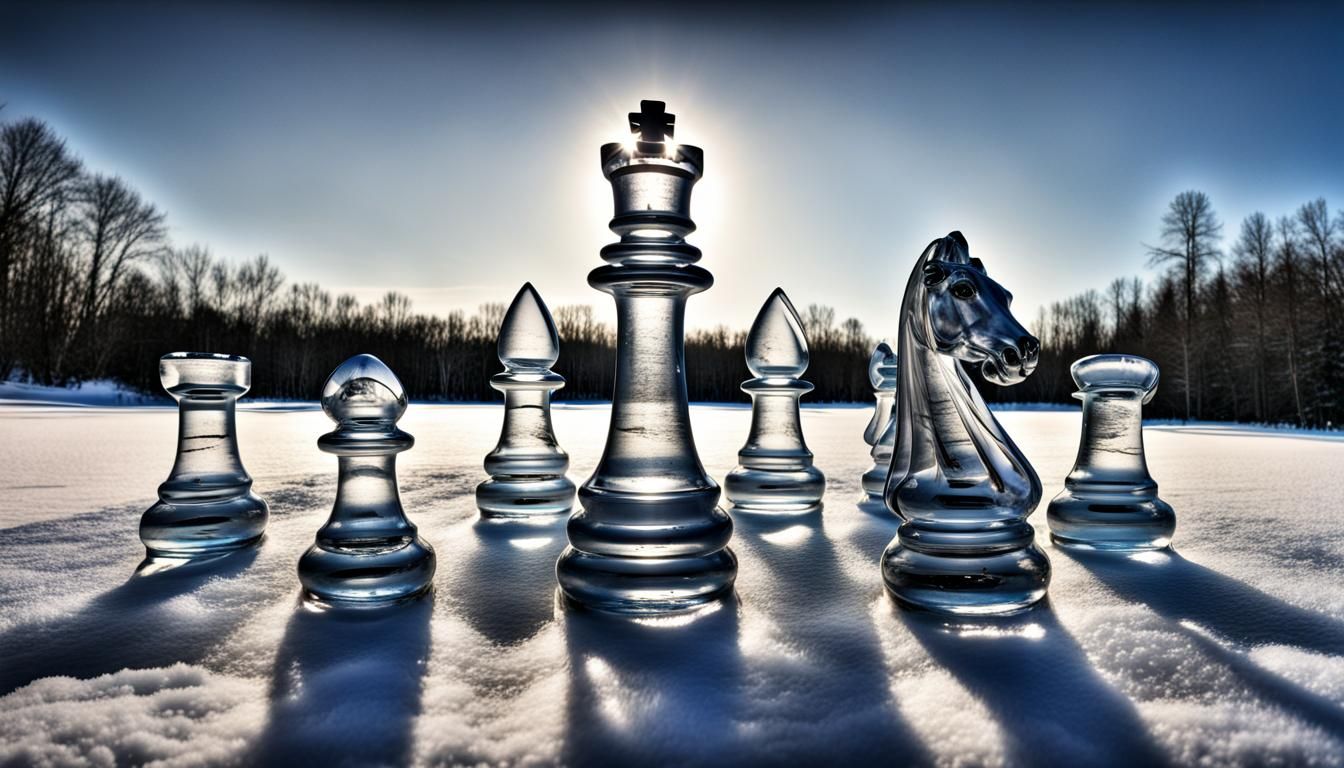 Chess with Ice Sculptures  by @Joe Monica