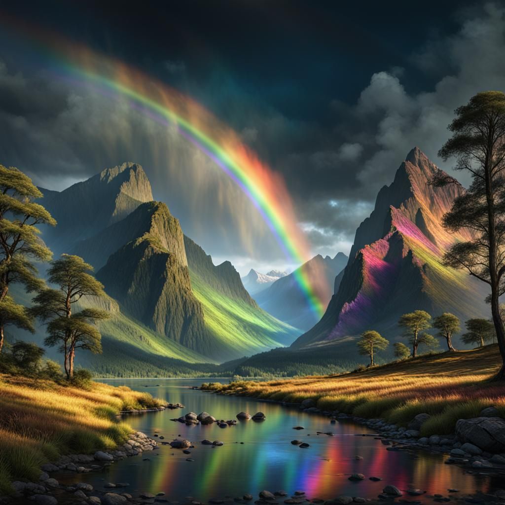 Rainbow Archway to the Mountains  by @Pavel