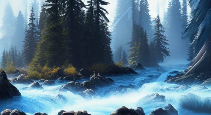 Pines and Rushing Rivers