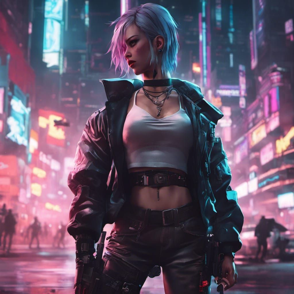 Cyberpunk Girl - AI Generated Artwork - NightCafe Creator