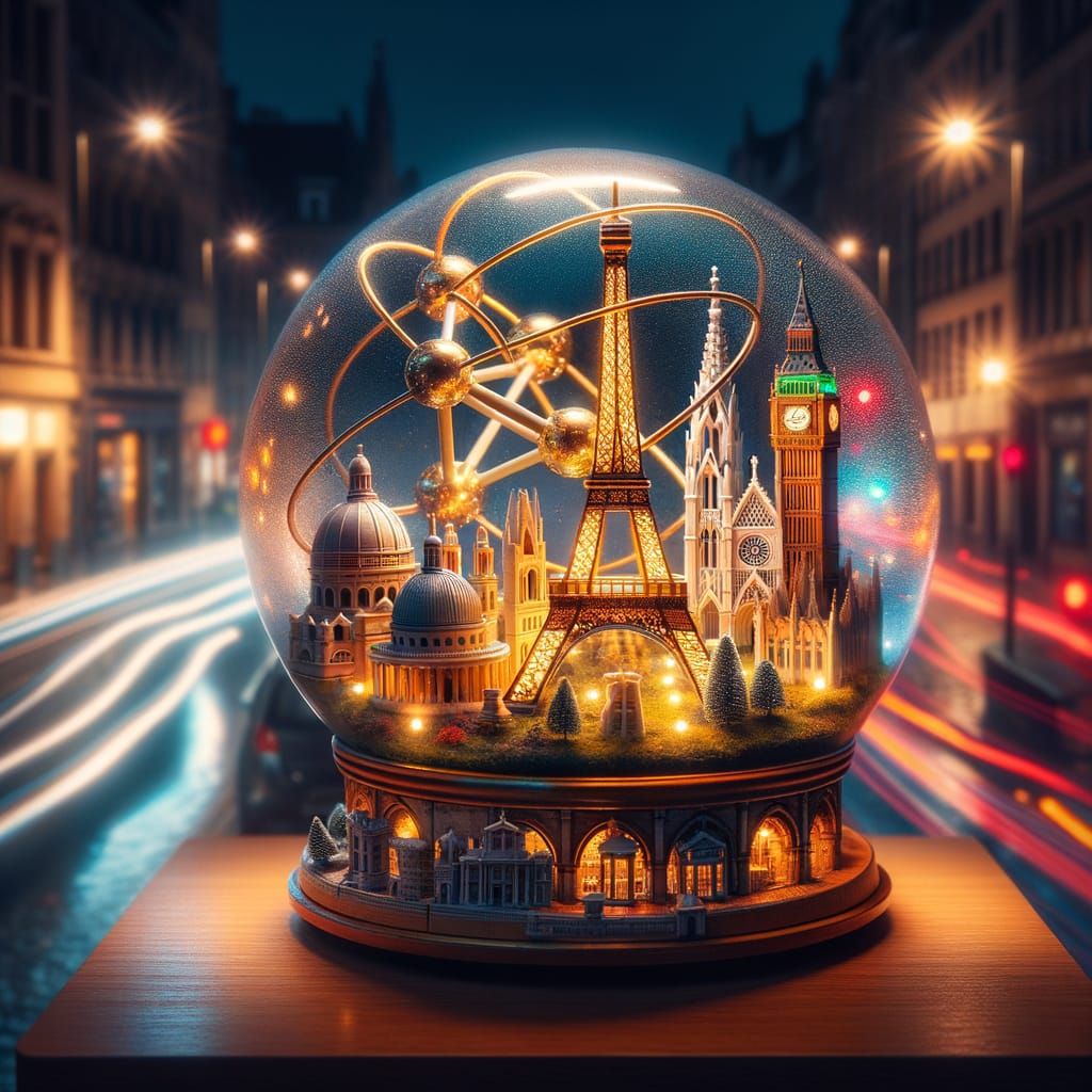 Miniature Monuments in a Glass Globe