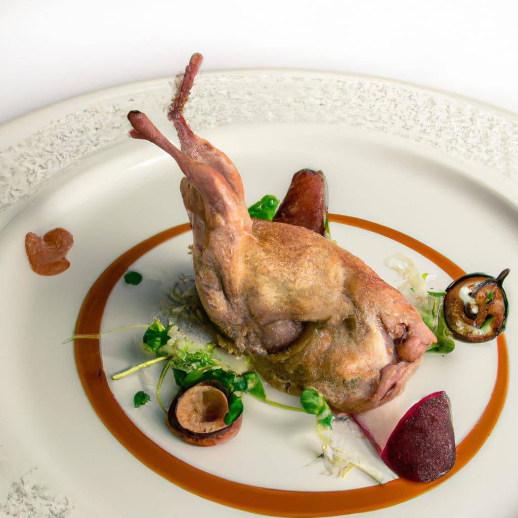 Medium rare rabbit steak, intricately detailed masterpiece