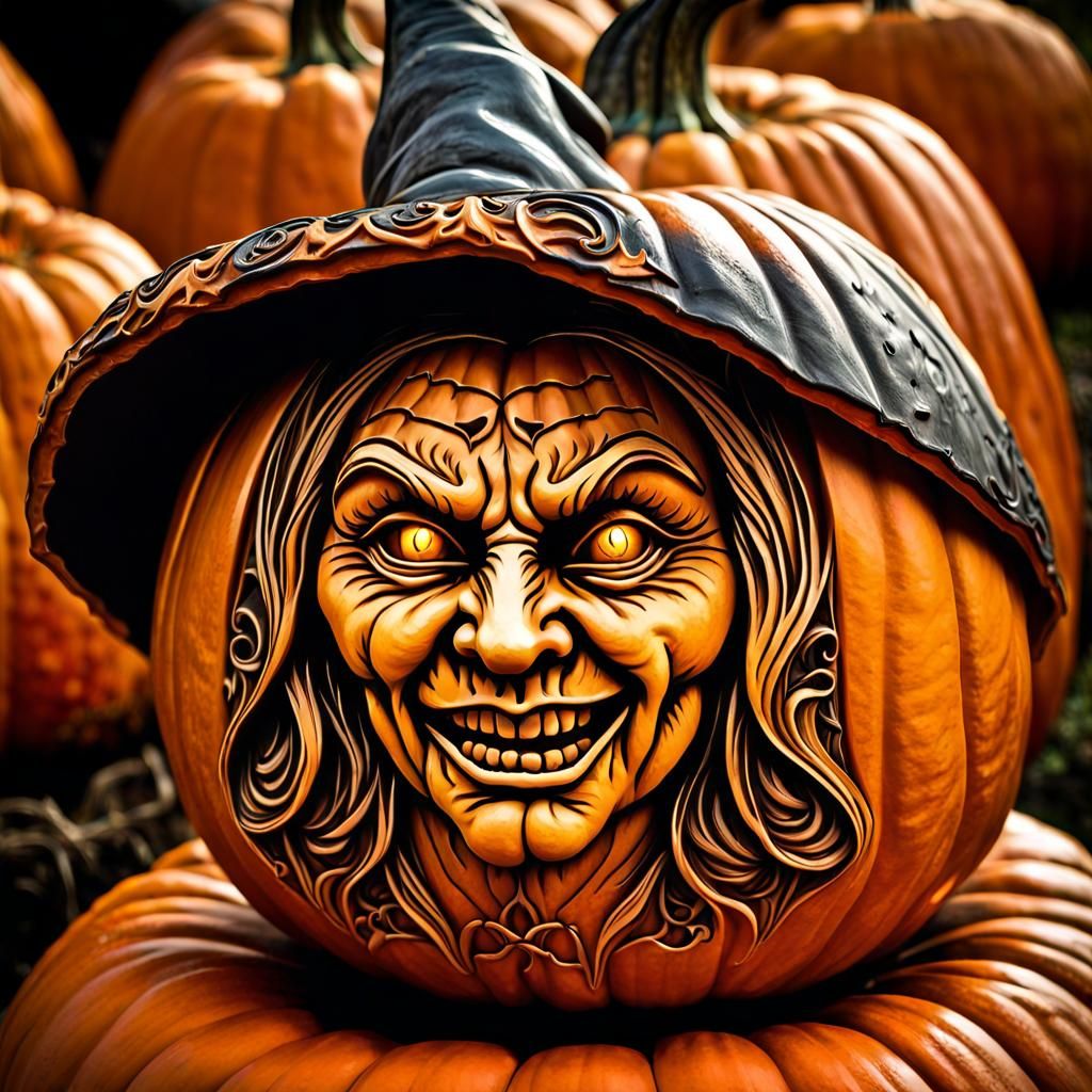 A carved pumpkin __inspired by HIKE - AI Generated Artwork - NightCafe ...